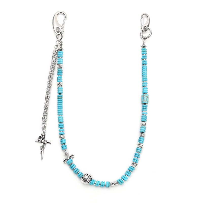 Women Accessories Pk - ボヘミアンパンクジーンズチェーン手作りビーズウエストチェーンユニセックスファッションアクセサリー男性女性ストリートウェア用