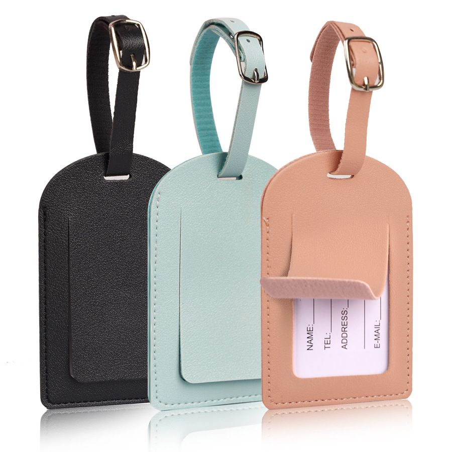 Women Accessories Name - 女性男性用荷物タグ PUレザー旅行用品スーツケースIDアドレスネームホルダー手荷物搭乗タグポータブルラベル