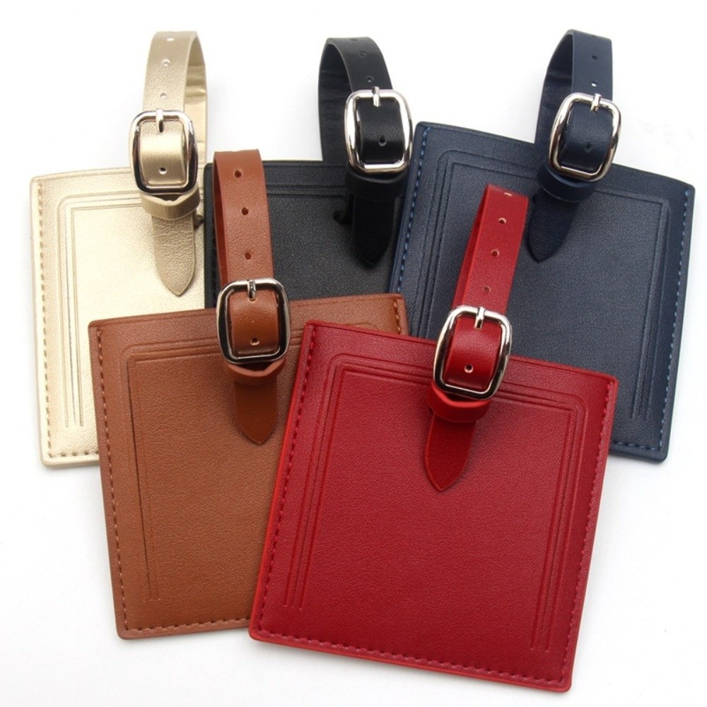 Women Accessories Name - 正方形の革製荷物ラベル、署名用紙付き旅行スーツケース名札、携帯用ユニバーサル荷物タグ、男性女性用