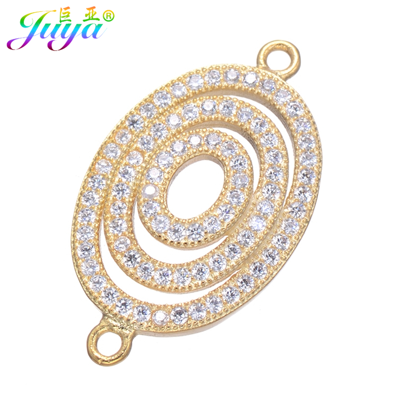 Women Accessories For Hand - Juya 手作りマイクロパヴェジルコン 18 K メッキ銅チャームコネクタアクセサリー DIY