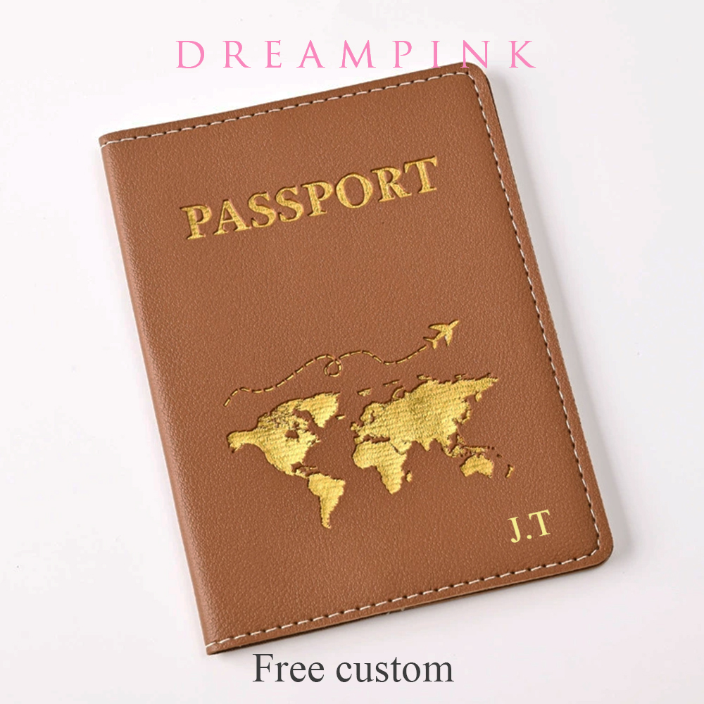Women Accessories Name - カスタム名旅行パスポートカバーゴールドグローバルマップパーソナライズされたイニシャルパスポートホルダー新しい女性男性旅行アクセサリー