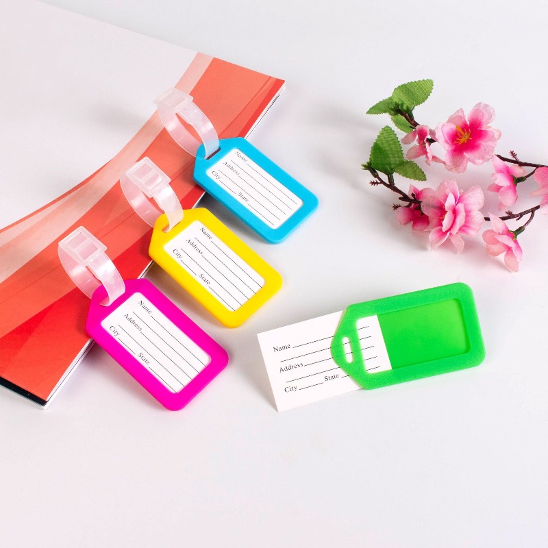 Women Accessories Name - 5 個の荷物タグ搭乗出荷プラスチック手荷物タグ旅行アクセサリー女性男性スーツケース ID アドレス名ホルダーバッグラベル