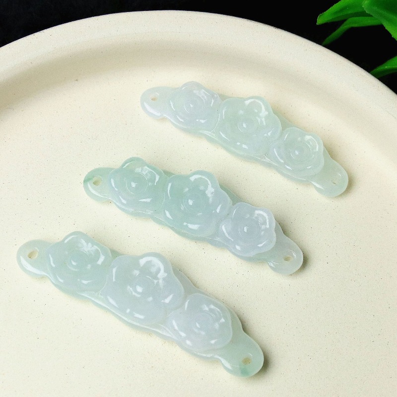 Accessories Woman - 1pc 天然翡翠エメラルドフラワーハンドカード DIY アクセサリー高級ジュエリーファッションジュエリー絶妙なリアルチャームギフト女性男性