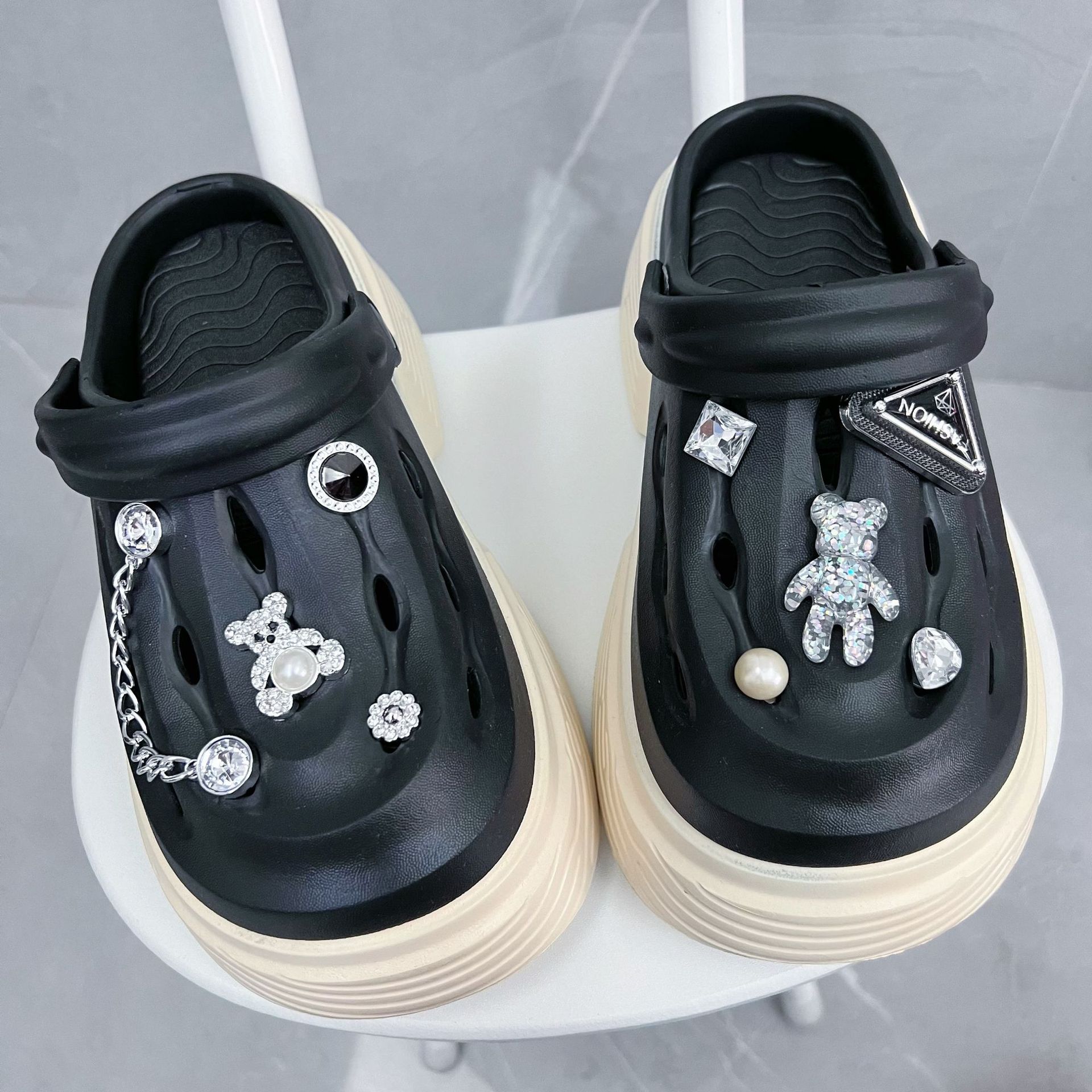Women'S Accessories For Crocs - フィットクロックス装飾アクセサリーダイヤモンドチェーン DIY ダイヤモンドセットラインストーンベア取り外し可能な靴バックルアクセサリーギフト