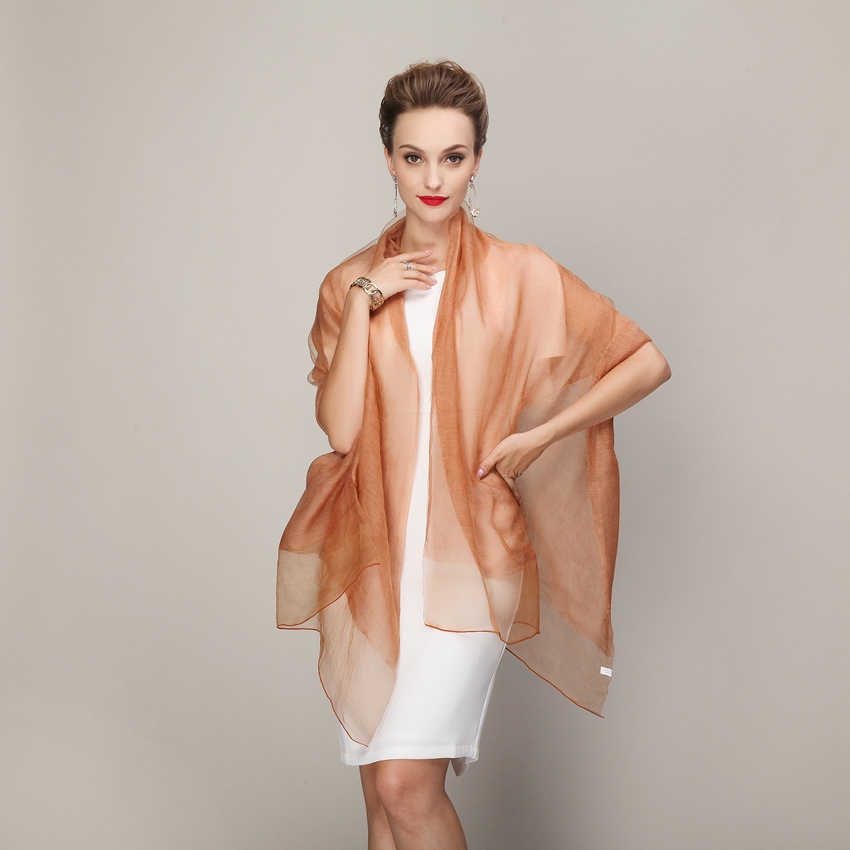Accessories Brand For Women - [BYSIFA] グレーシルクウールロングスカーフ 190*72 センチメートルファッションアクセサリー女性スカーフ秋冬レディースウールスカーフ新ブランドスカーフ