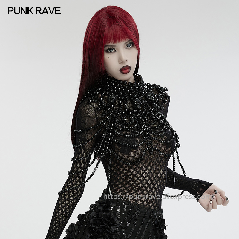 Women Accessories For Hand - PUNK RAVE レディース ゴシック スカル ビーズ