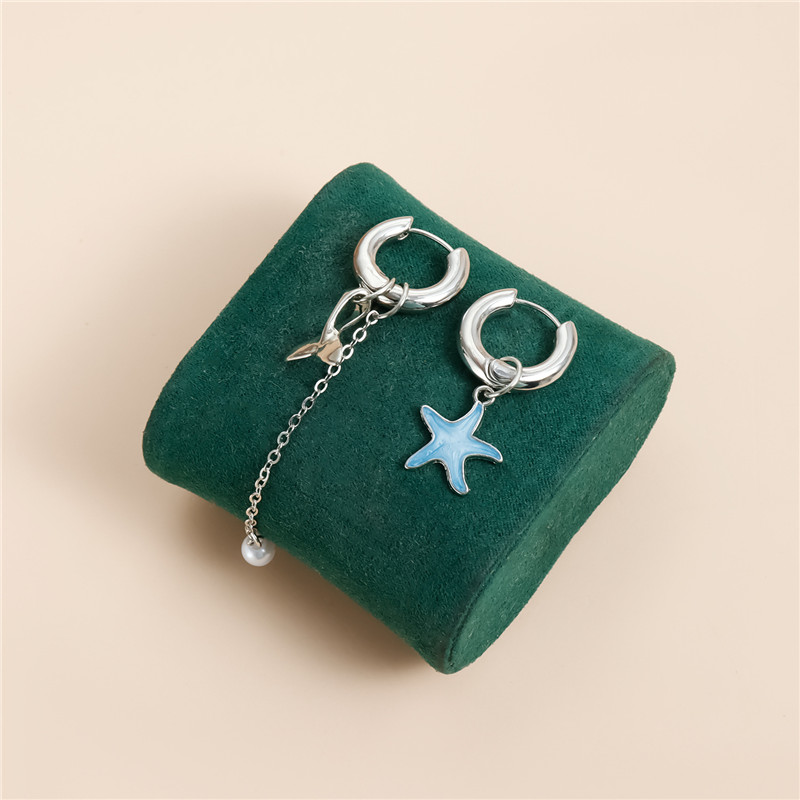Tassel Earrings Boho - ボヘミアンステンレススチールヒトデチャームフープイヤリング女性用繊細な人魚の尾ジュエリーガールズロングタッセルイヤリングアクセサリー