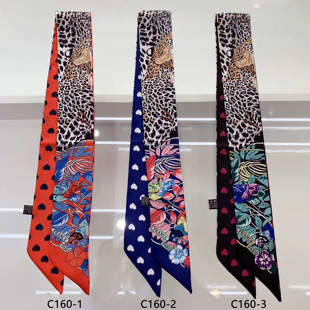 Accessories Brand For Women - 女性用ブランドスカーフ,ヒョウ柄,オウム,ハート,シルク,夏,ヘアアクセサリー,バッグ,ヘッドバンド