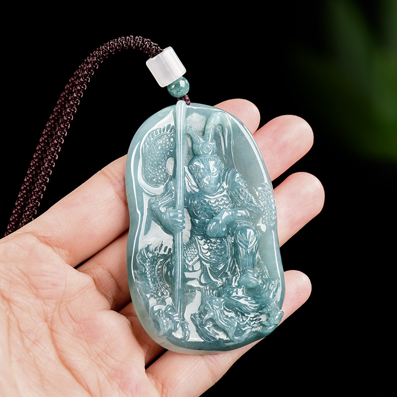 Accessories Woman - ビルマ翡翠猿王ペンダントネックレスヴィンテージ高級ギフト女性用ファッションアクセサリービルマ翡翠彫刻お守り