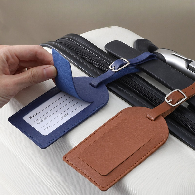 女性男性用荷物タグ PUレザー旅行用品スーツケースIDアドレ - Women Accessories Name のレビューと価格