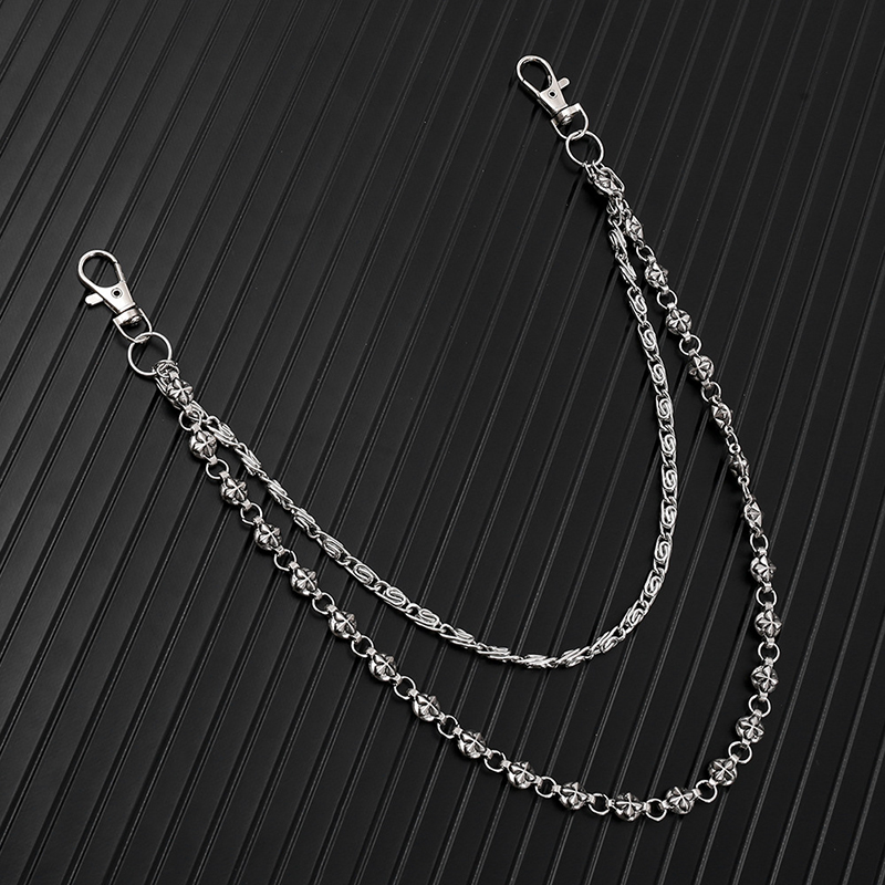 トレンディなヒップホップ二重層ジーンズチェーン キーチェーン - Women Accessories Pk のレビューと価格