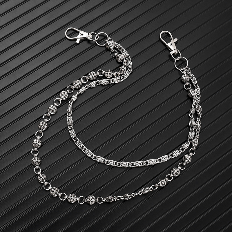 トレンディなヒップホップ二重層ジーンズチェーン キーチェーン - Women Accessories Pk のレビューと価格