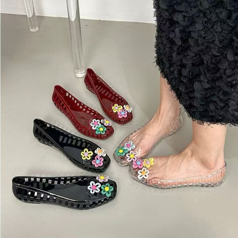 中空かわいいドーパミンシューズシックな手作りフラワーゼリーシ - Women Accessories For Hand のレビューと価格