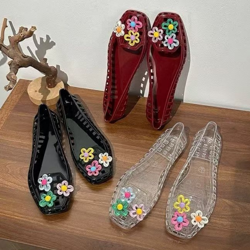 中空かわいいドーパミンシューズシックな手作りフラワーゼリーシ - Women Accessories For Hand のレビューと価格