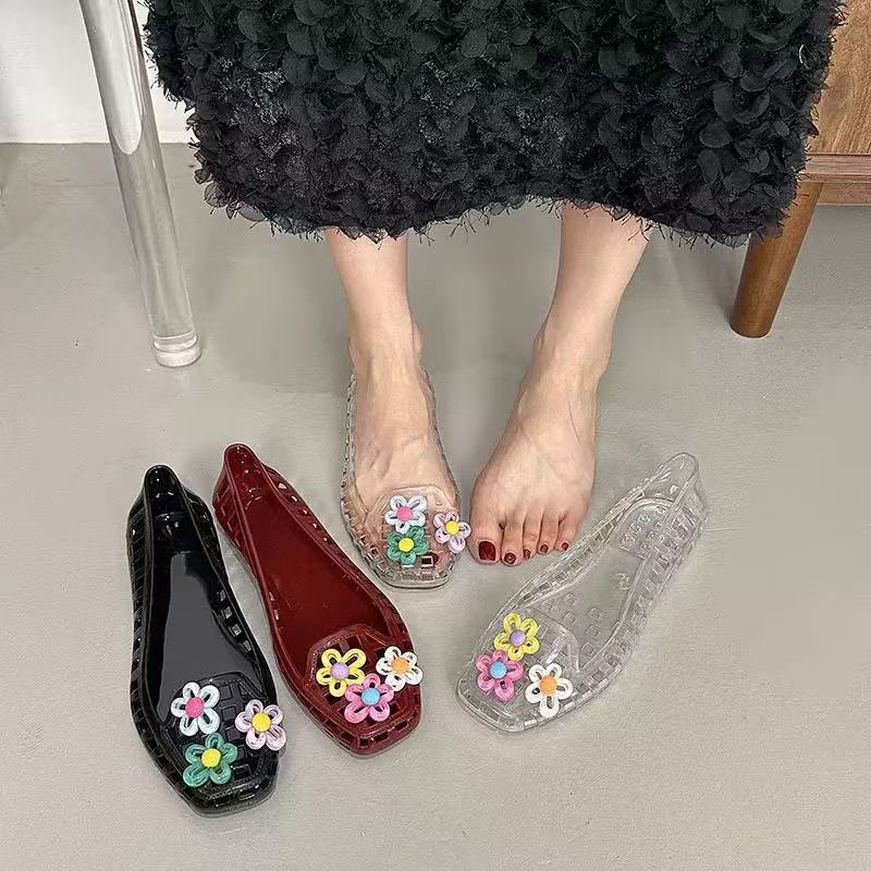 中空かわいいドーパミンシューズシックな手作りフラワーゼリーシ - Women Accessories For Hand のレビューと価格