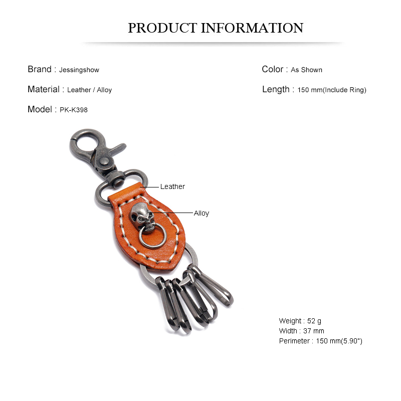 Jessingshow-男性と女性のための革製キーホルダー, - Women Accessories Pk のレビューと価格