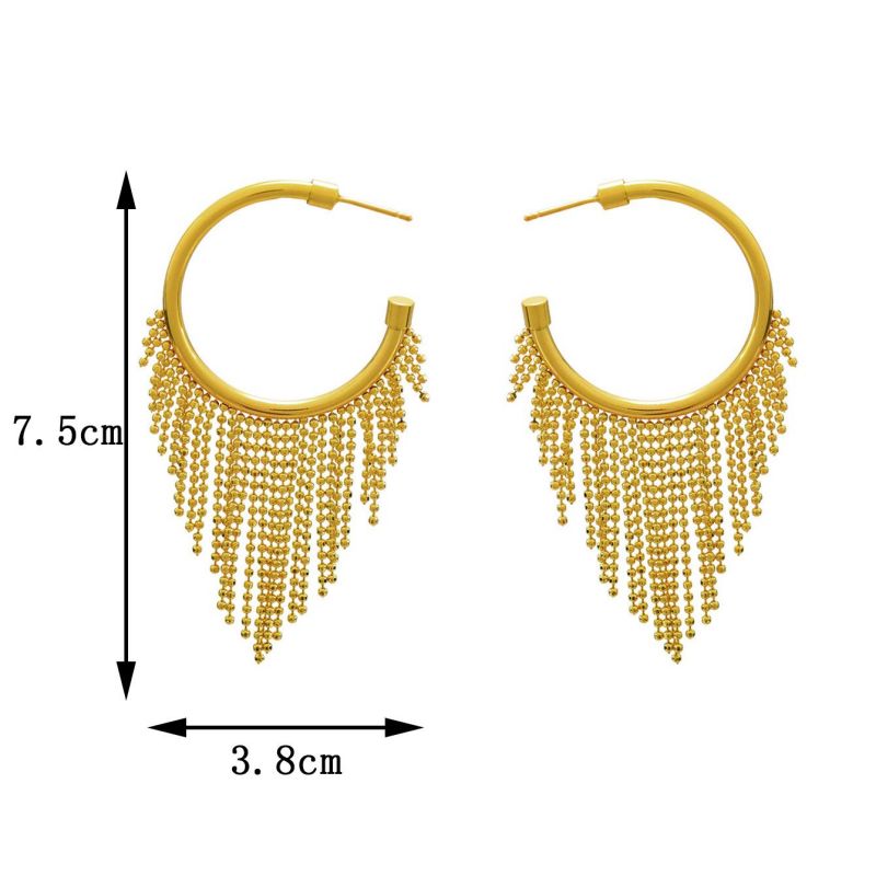 ボヘミアンタッセルイヤリング女性用、厚手のフープイヤリング、 - Tassel Earrings Boho のレビューと価格