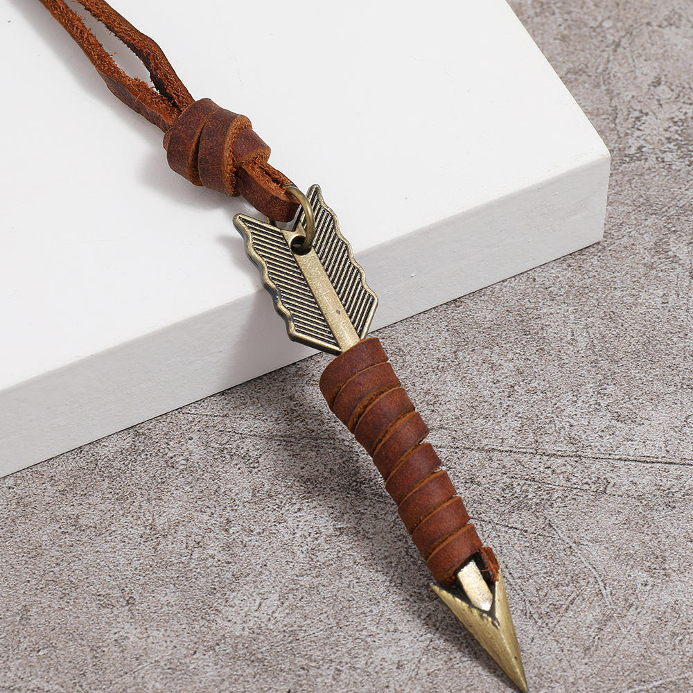 Jessingshow 手作りヴィンテージレザー矢印ペンダン - Women Accessories Pk のレビューと価格