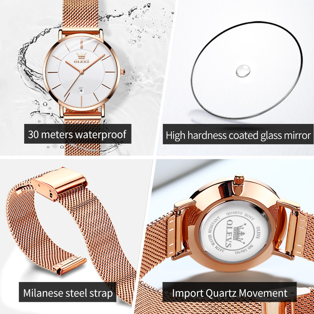 OLEVS レディース腕時計 5869 エレガントでおしゃれ - Women Accessories Gift Box のレビューと価格