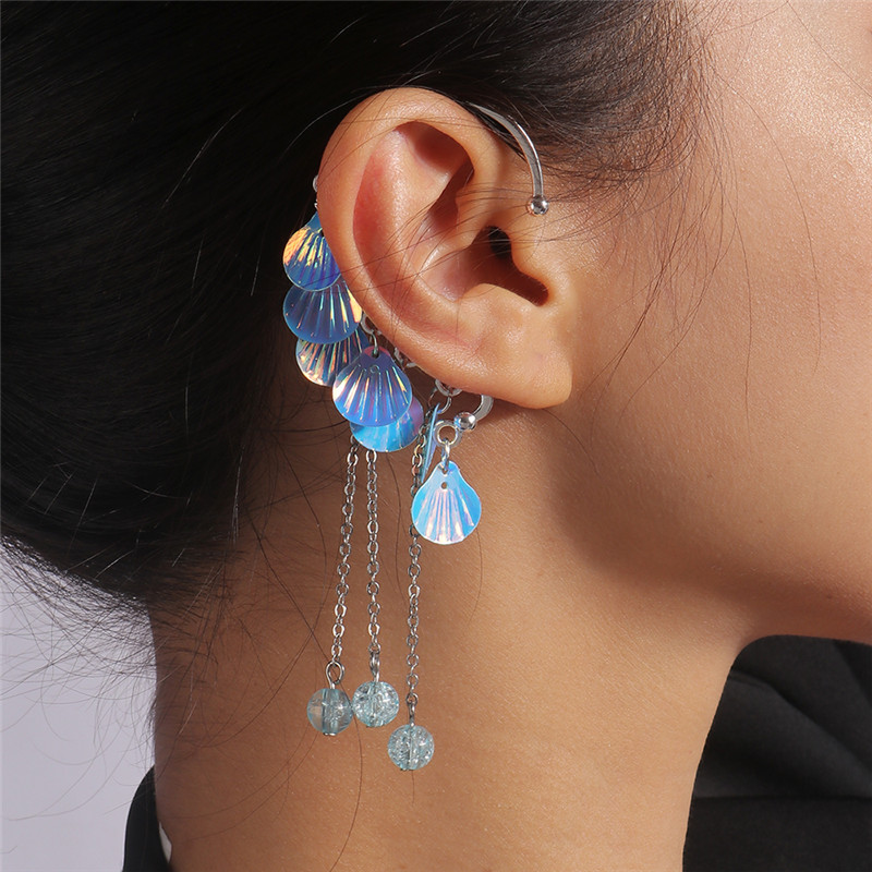 Aihua 新自由奔放に生きるパールヒトデ巻貝クリップイヤリ - Tassel Earrings Boho のレビューと価格