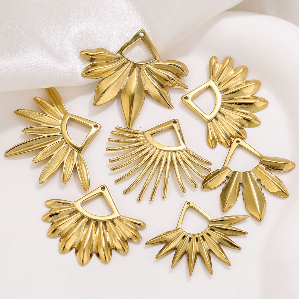2 個のステンレス鋼の扇形イヤリングチャームボヘミアンゴール - Tassel Earrings Boho のレビューと価格