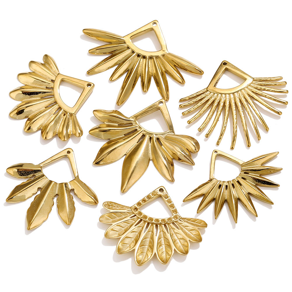 2 個のステンレス鋼の扇形イヤリングチャームボヘミアンゴール - Tassel Earrings Boho のレビューと価格