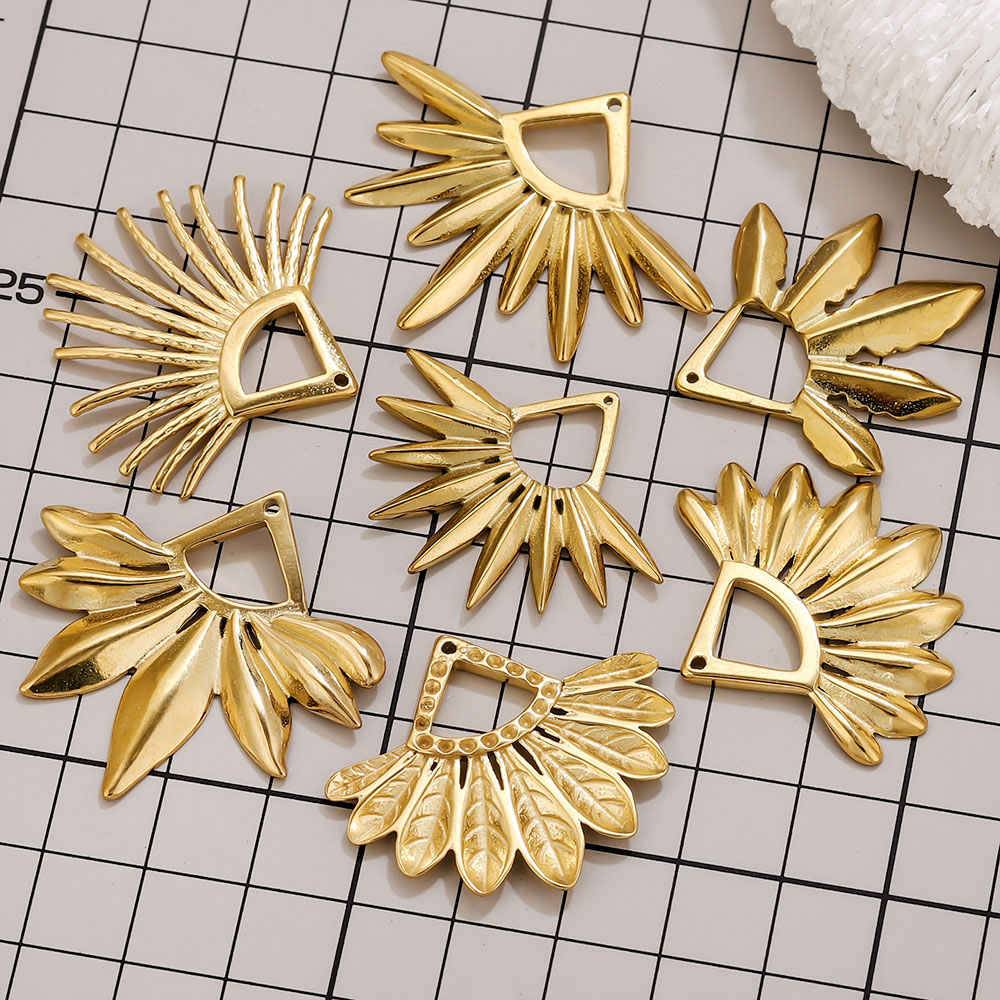 2 個のステンレス鋼の扇形イヤリングチャームボヘミアンゴール - Tassel Earrings Boho のレビューと価格