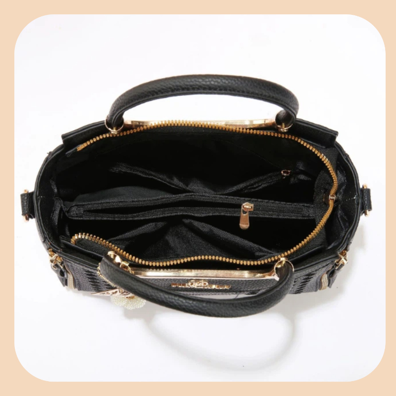 ライチ柄PUレザー製の3ピースハンドバッグセット。 この無地 - Women'S Accessories For Suit のレビューと価格