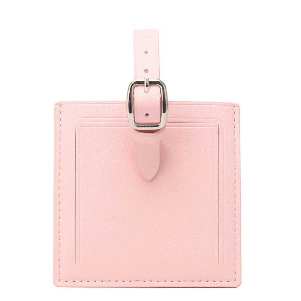 正方形の革製荷物ラベル、署名用紙付き、ポータブルスーツケース - Women Accessories Name のレビューと価格