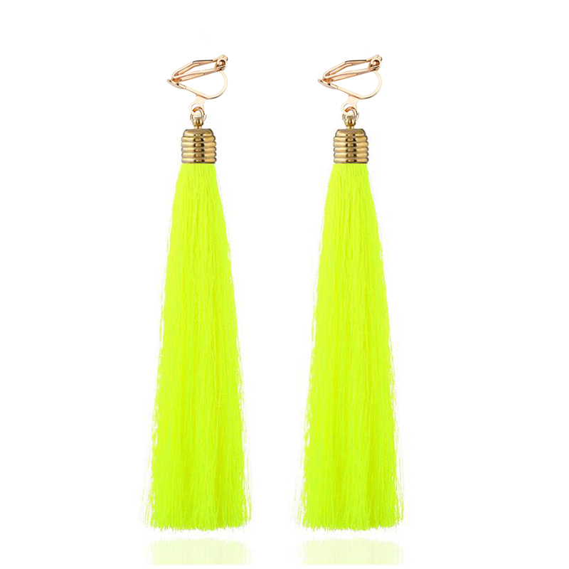 12 センチ & 5.1 ''ロングタッセルファイバークリッ - Tassel Earrings Boho のレビューと価格