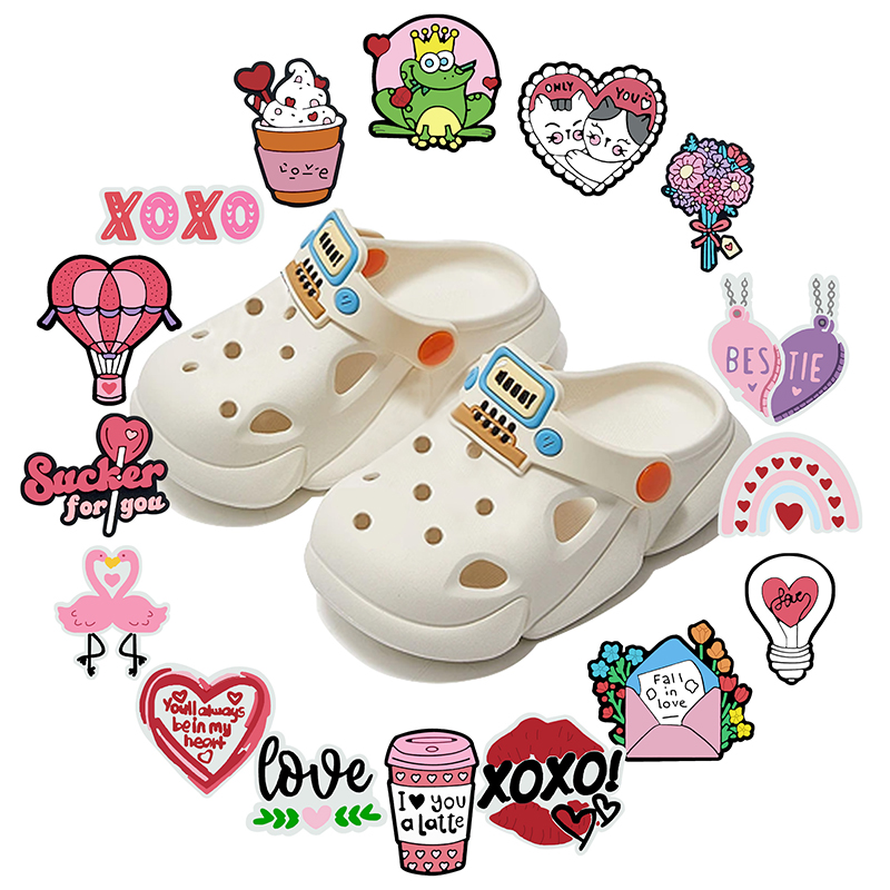 女性と女の子のための靴のアクセサリー,素敵な装飾,バレンタイ - Women'S Accessories For Crocs のレビューと価格