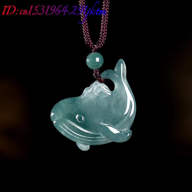 天然ビルマ翡翠クジラペンダントネックレスアクセサリー本物の翡 - Accessories Woman のレビューと価格