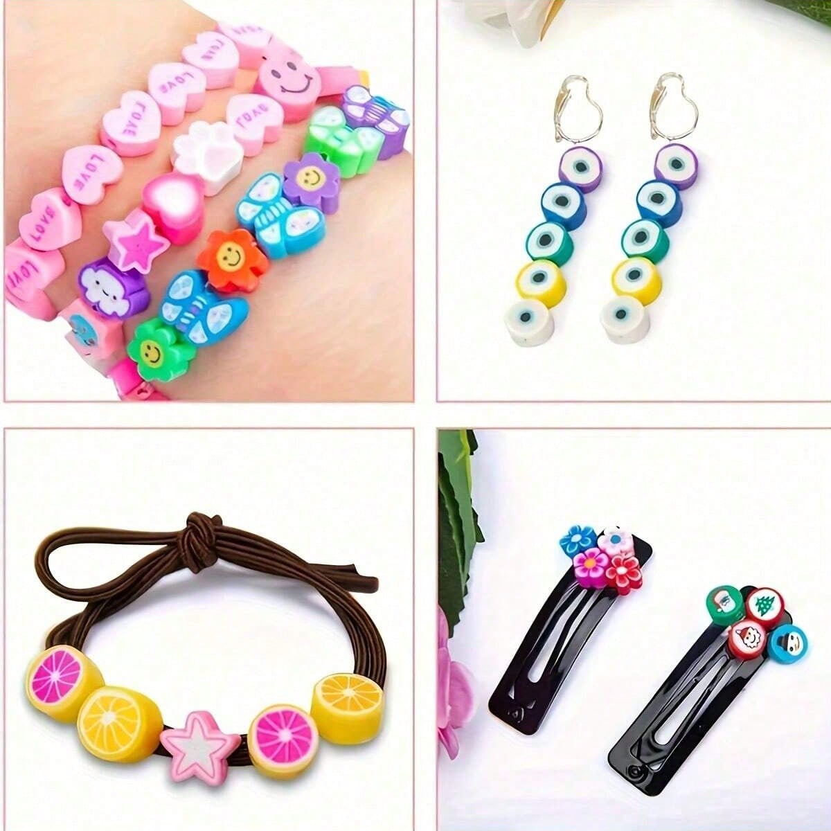 1450/1200/250個入りポリマークレイビーズセット、 - Women Accessories Gift Box のレビューと価格
