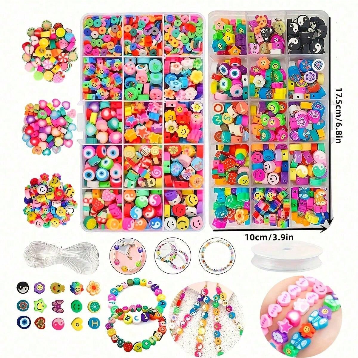 1450/1200/250個入りポリマークレイビーズセット、 - Women Accessories Gift Box のレビューと価格