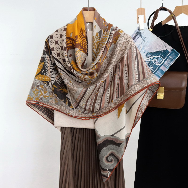 冬の高級ブランドスカーフ両面ショールパシュミナウールシルクス - Accessories Brand For Women のレビューと価格