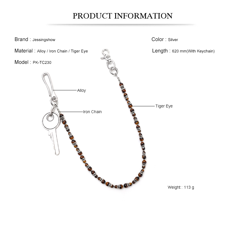 ヒップホップパンクタイガーアイビーズウエストチェーンユニセッ - Women Accessories Pk のレビューと価格