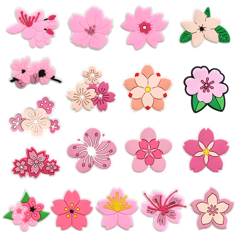 かわいいピンクの花の靴チャームクロックスピンアクセサリー装飾 - Women'S Accessories For Crocs のレビューと価格