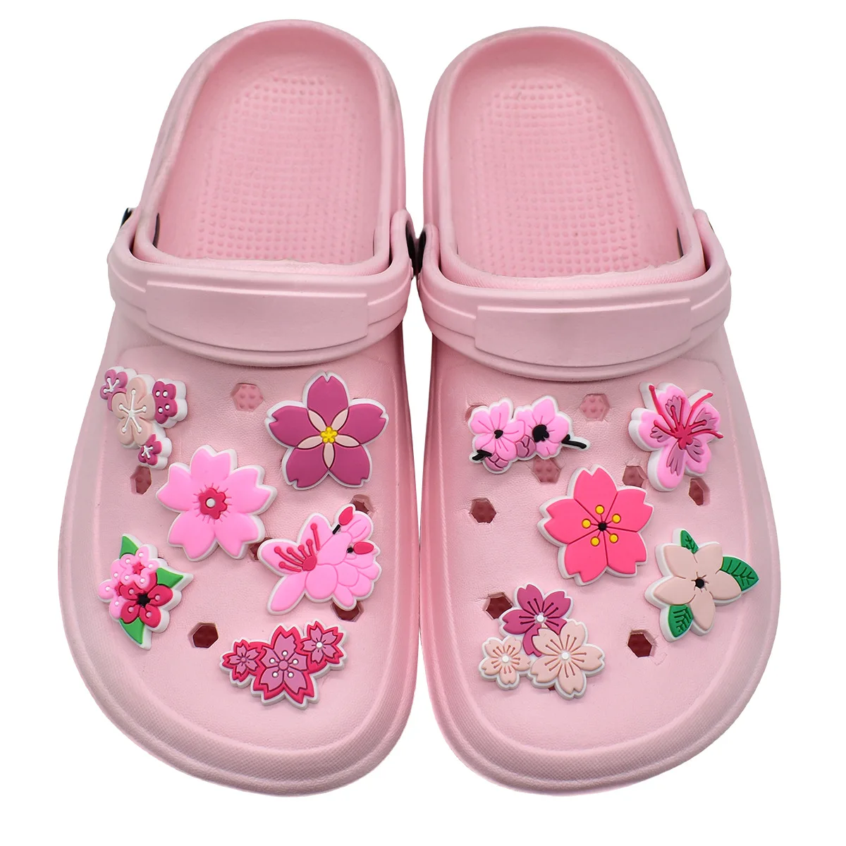 かわいいピンクの花の靴チャームクロックスピンアクセサリー装飾 - Women'S Accessories For Crocs のレビューと価格