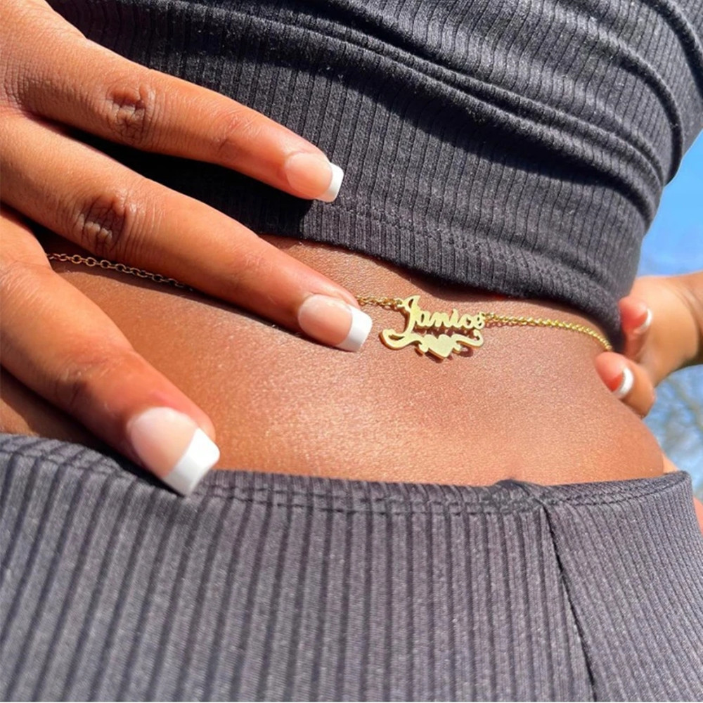 ボディチャーム,ビーチジュエリー,ベリーチェーン,カスタム名 - Women Accessories Name のレビューと価格