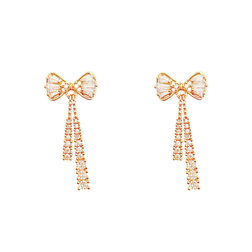 女性のためのジルコニアボウイヤリング、アクリルクリスタルタッ - Women Accessories Products のレビューと価格