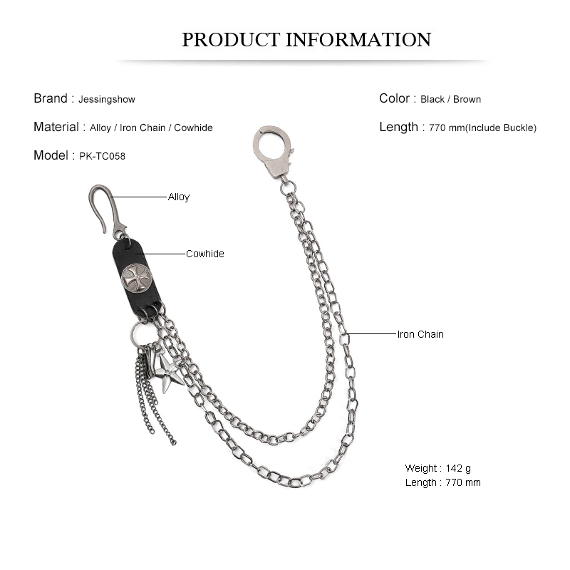 男性と女性のためのパンクスティート牛革キーホルダー,クロスス - Women Accessories Pk のレビューと価格
