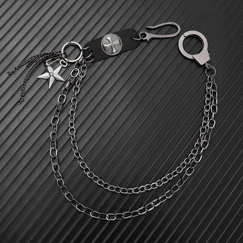 男性と女性のためのパンクスティート牛革キーホルダー,クロスス - Women Accessories Pk のレビューと価格