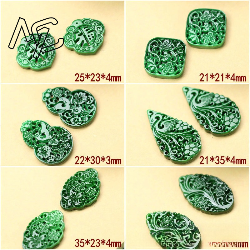 2 個 DIY ナチュラルドライグリーンエメラルド中空アウト - Accessories Woman のレビューと価格