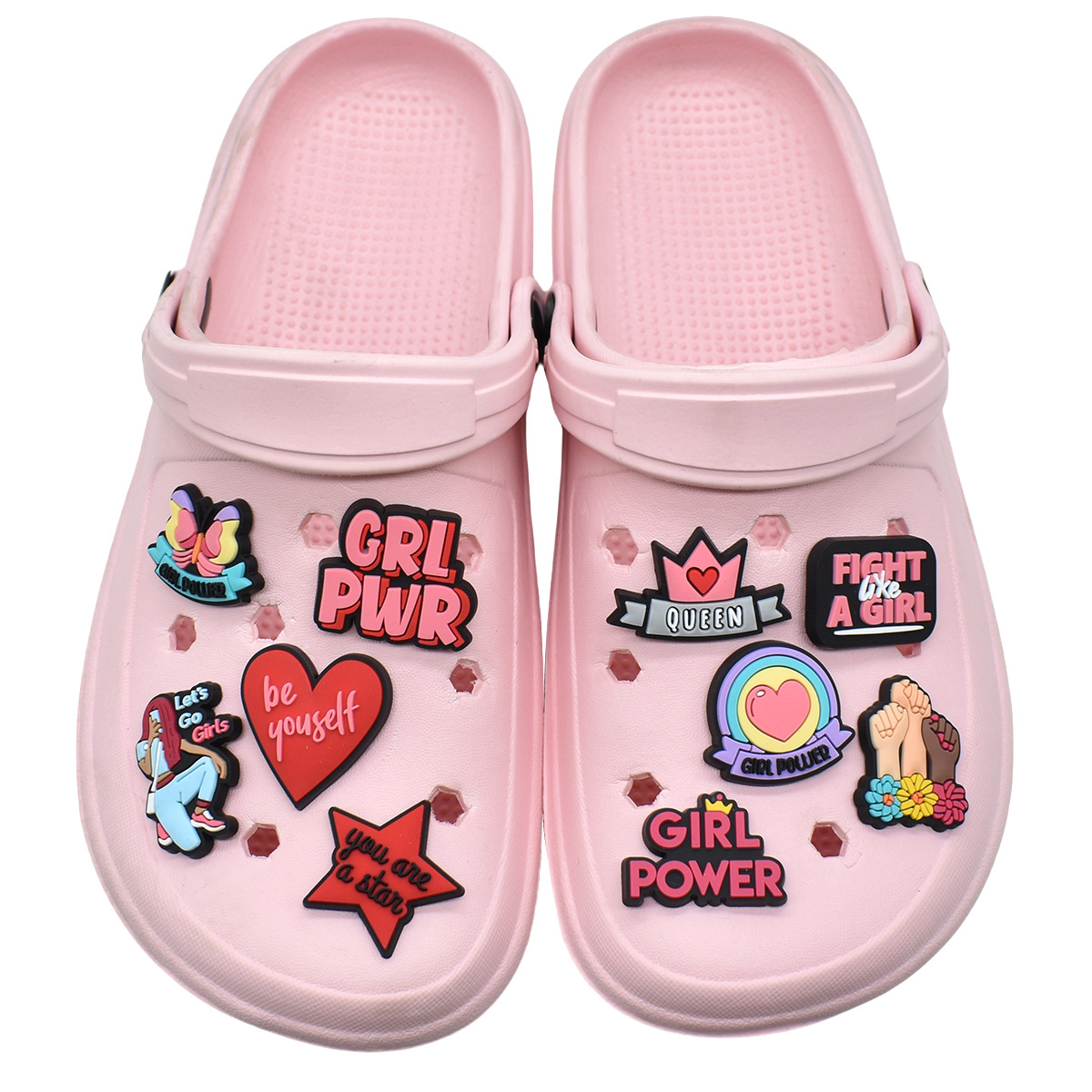 女性のためのピンクのパワーシューズチャーム,ピンアクセサリー - Women'S Accessories For Crocs のレビューと価格