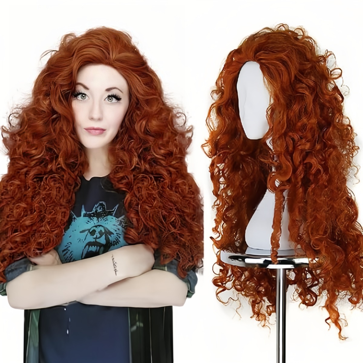 安信ブランド合成繊維ウィッグ：赤褐色、厚く長いウェーブヘアス - Accessories Brand For Women のレビューと価格