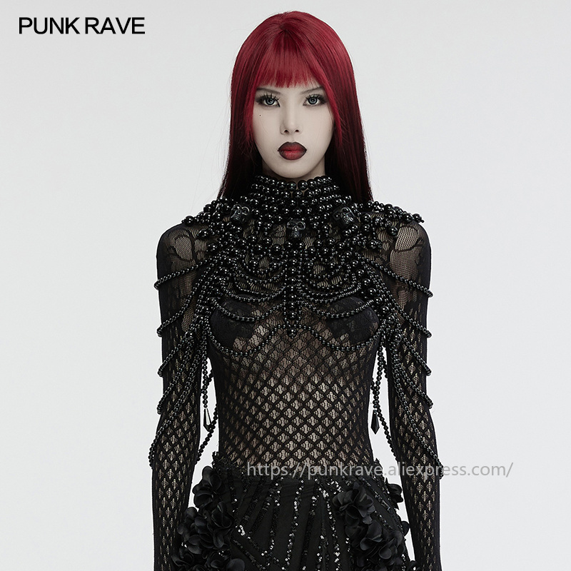 PUNK RAVE レディース ゴシック スカル ビーズ ネ - Women Accessories For Hand のレビューと価格