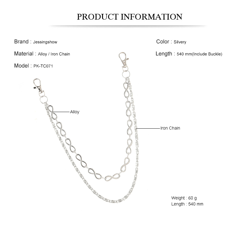 パンクスタイル二層ジーンズチェーンアクセサリーキーチェーン付 - Women Accessories Pk のレビューと価格