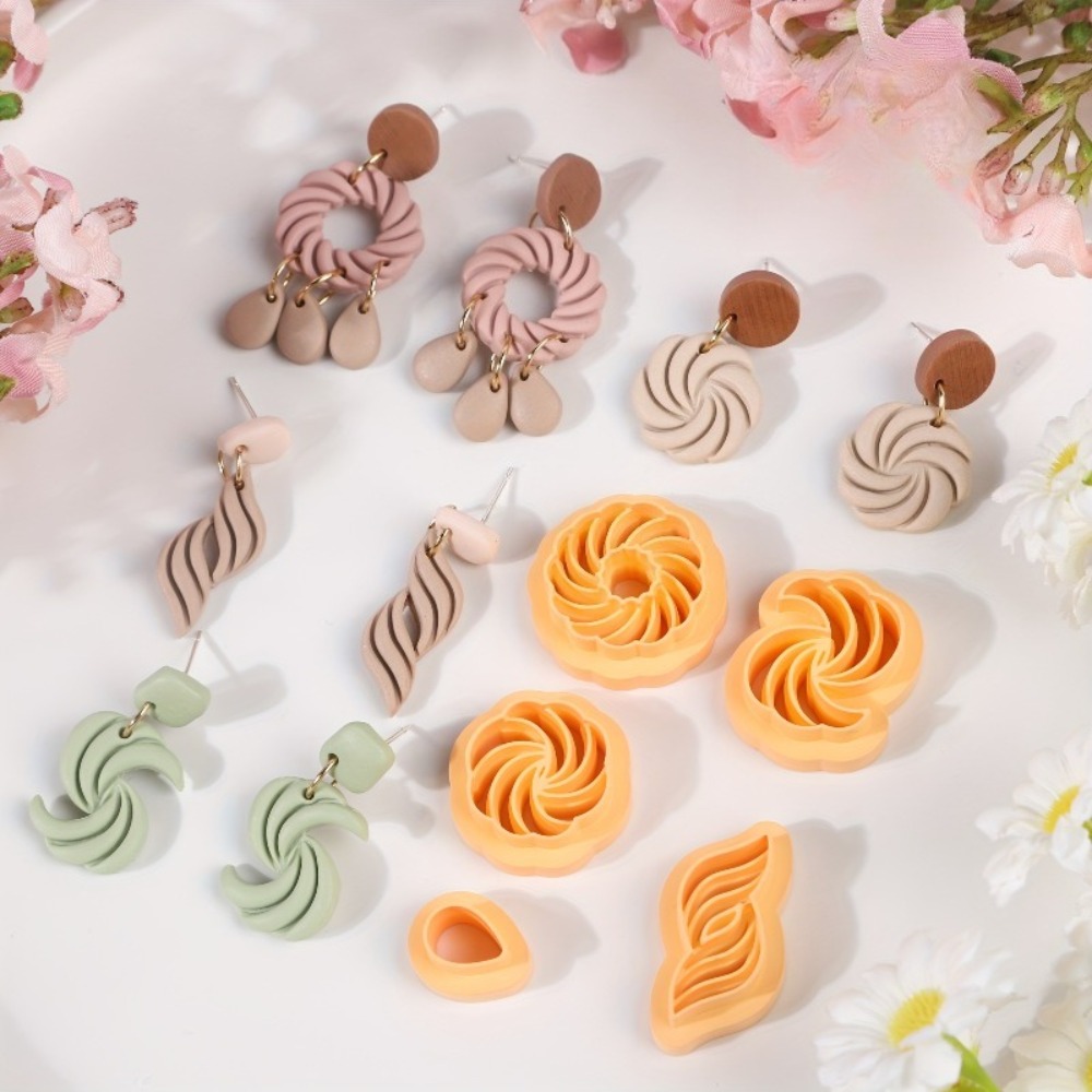 10個入りボヘミアン風スワールポリマークレイイヤリングカッタ - Tassel Earrings Boho のレビューと価格