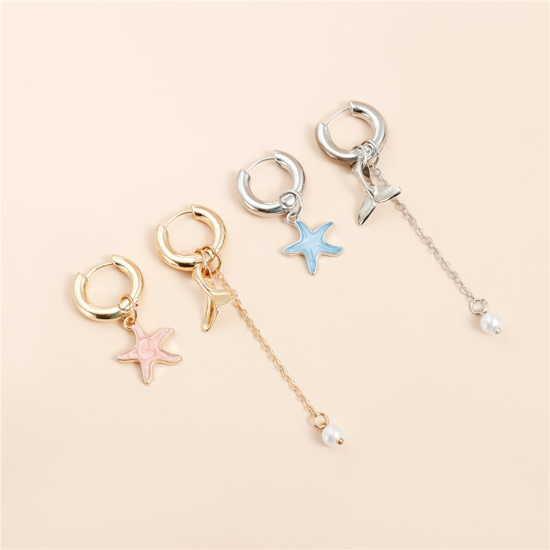 ボヘミアンステンレススチールヒトデチャームフープイヤリング女 - Tassel Earrings Boho のレビューと価格