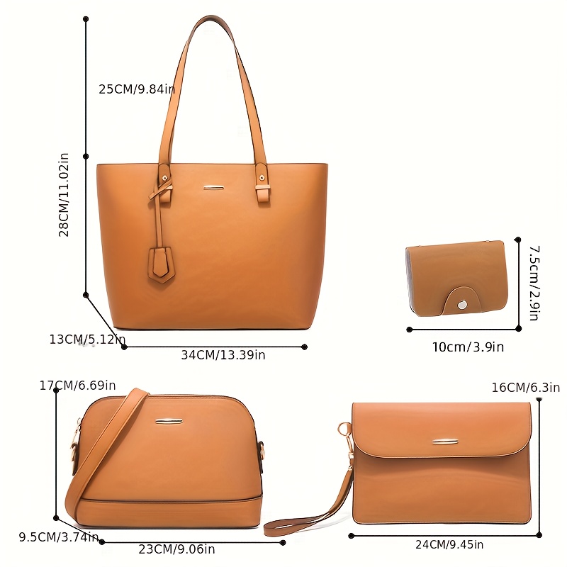 4点セット ファッション レディースバッグセット 無地 トー - Women'S Accessories For Suit のレビューと価格